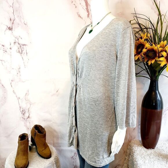 Knit Studio grey peplum cardigan - Picture 4 of 7